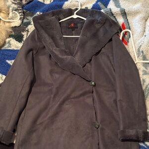 Adrienne Landau Charcoal Teddy Jacket